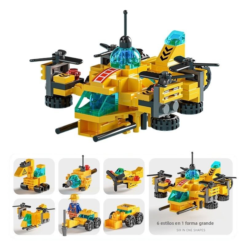 TIOZONEY - Juguete Para Niños 6 en 1 Helicóptero Armable