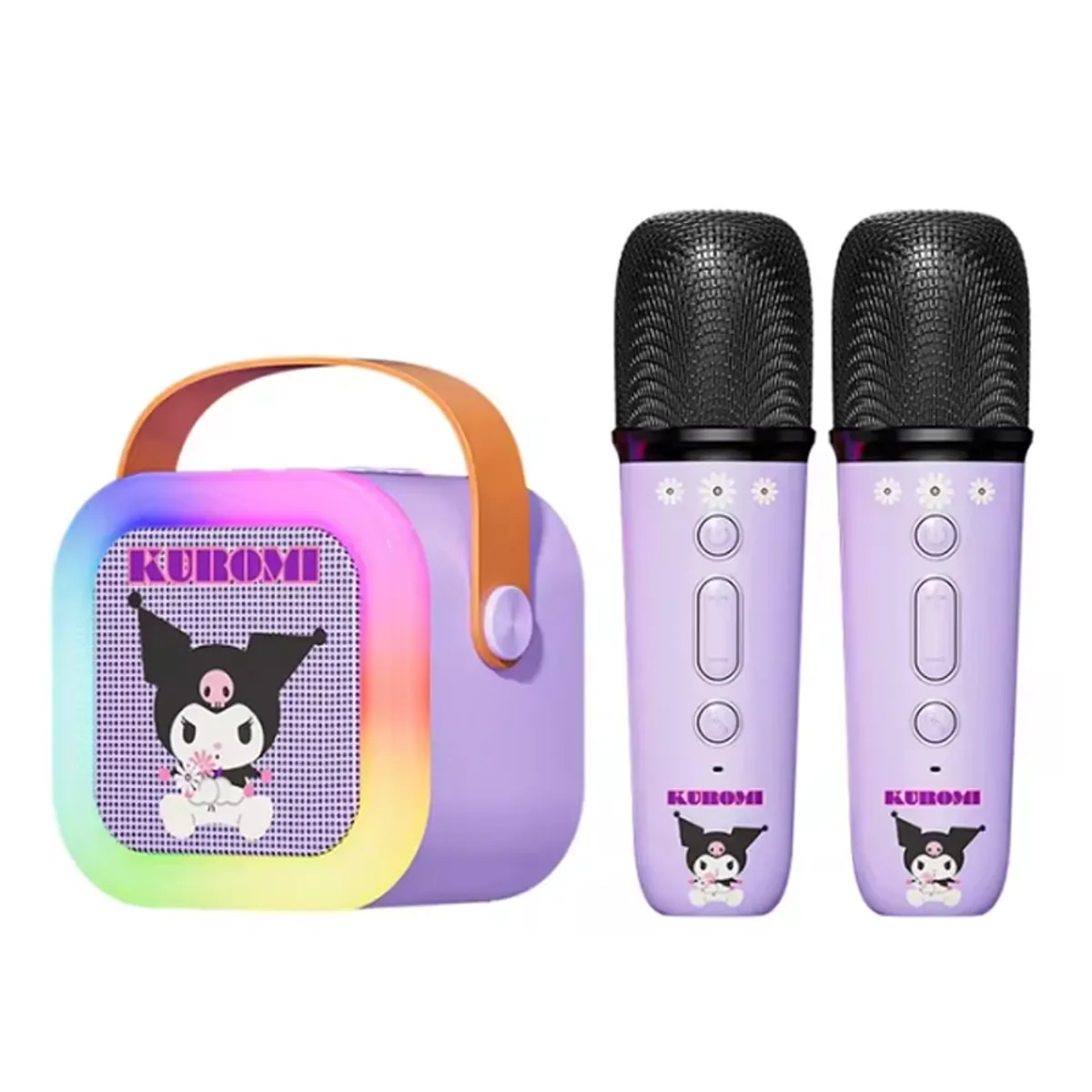 BRO TOUMI - KUROMI 3 IN 1 LED charging BT karaoke speaker y 2 microphones-Morado
