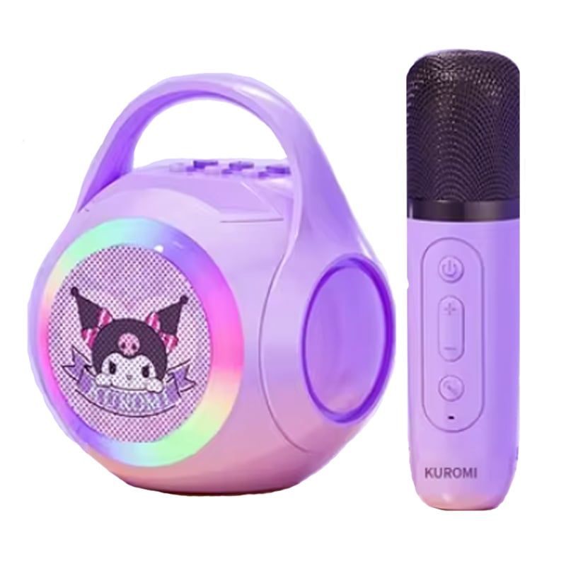 SANRIO - KUROMI 3 IN 1 LED charging BT karaoke speaker y 1 microphones-Morado