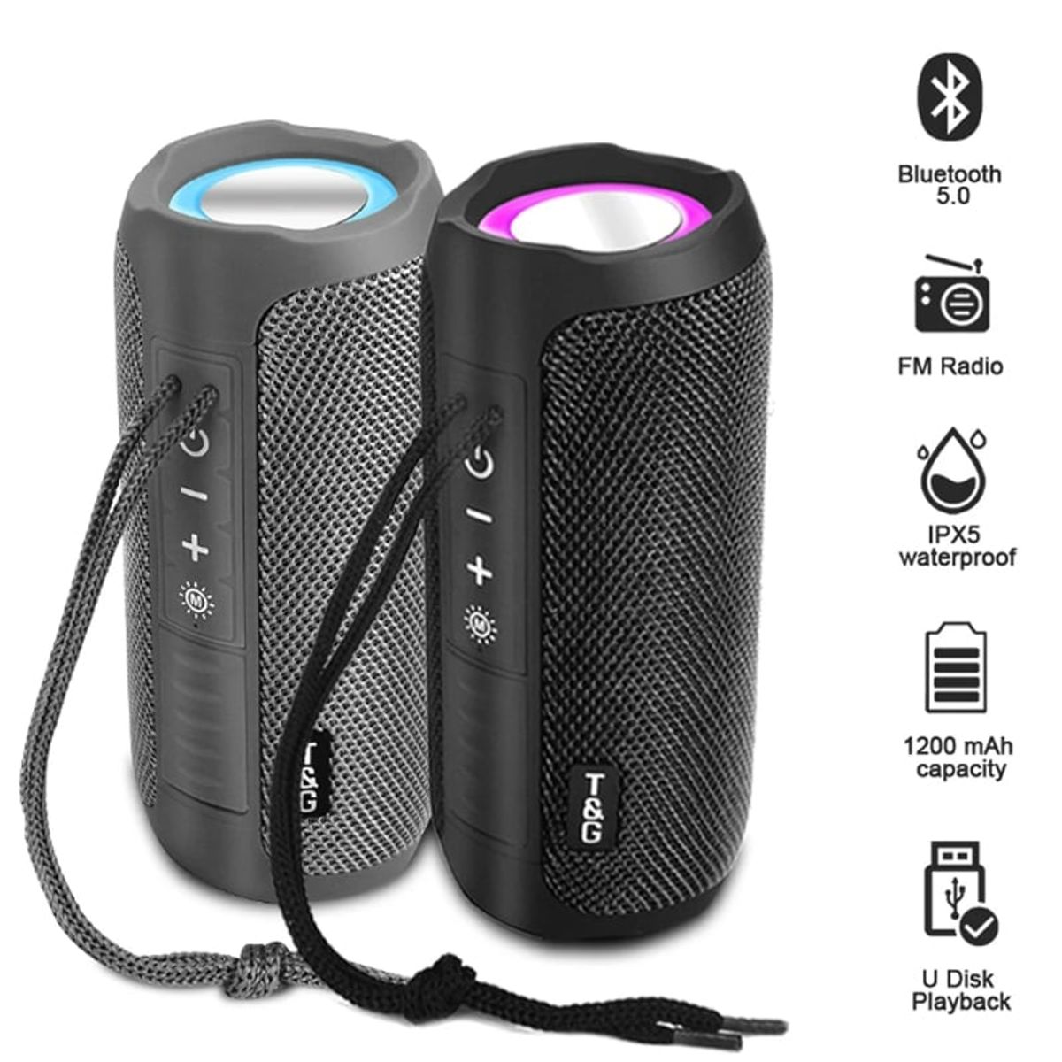 BRO TOUMI - Toumi TG-Flip Led Parlante Bluetooth  45W SoundPulse-Negro