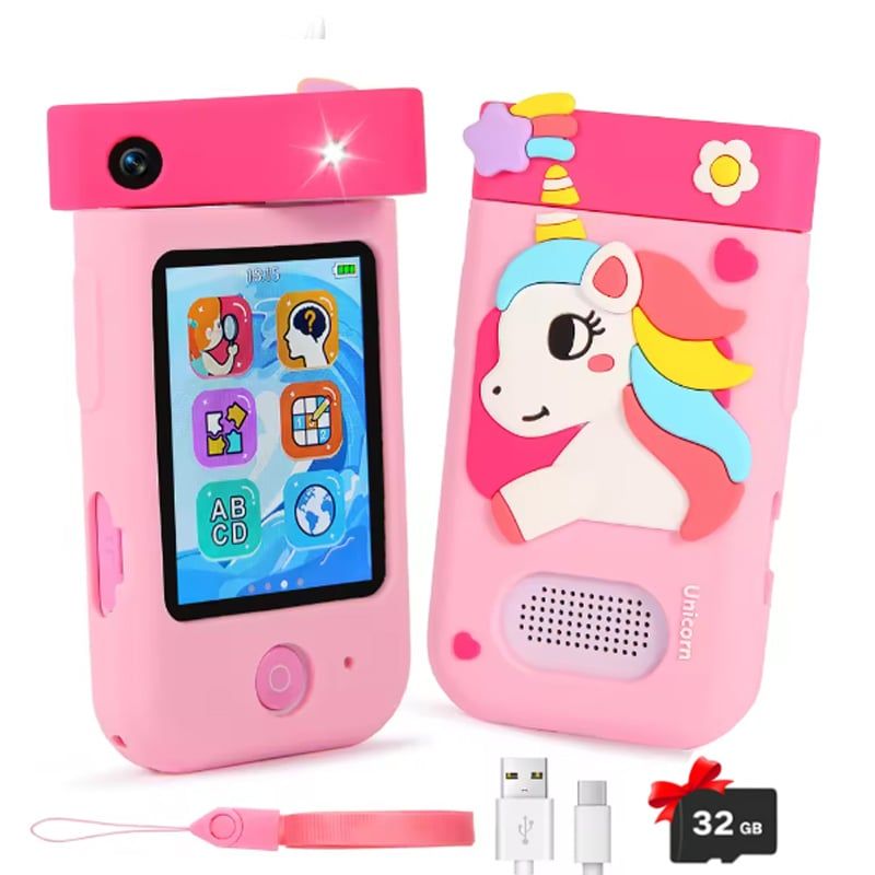 BRO TOUMI - Toumi Tablet Celular Cámara giratoria 32GTF Juego Juguete Para NiñosRosa