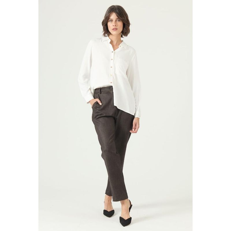 PRIVILEGE - Pantalon straight cafe PRIVILEGE 2617 - Café