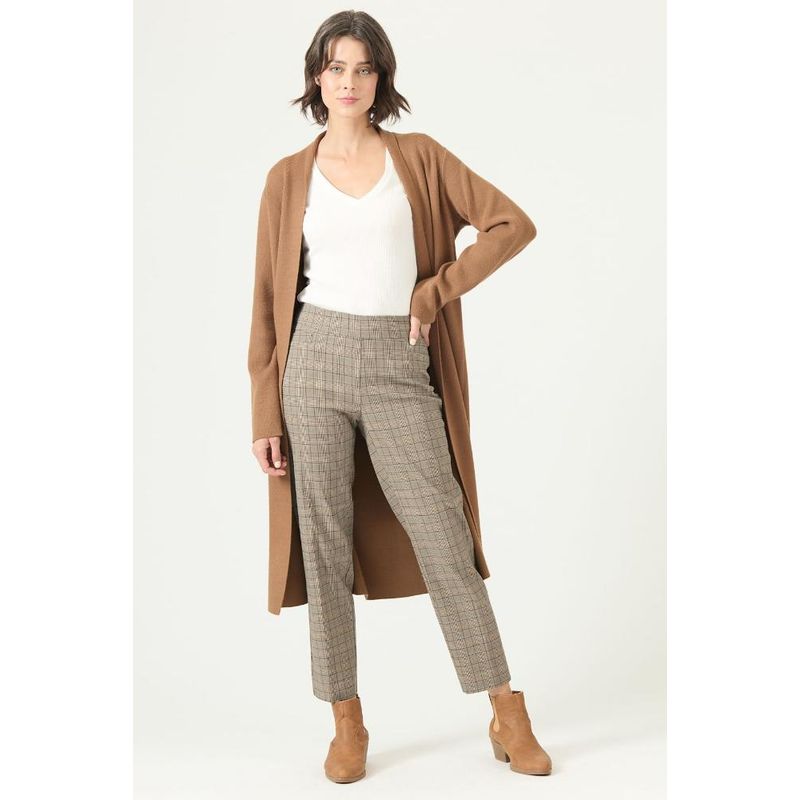 PRIVILEGE - Leggings vison cuadros PRIVILEGE 2715 - Café