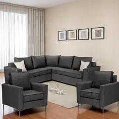 SITIAL HOME - LIVING 311 MATILDA MARENGO SECCIONAL Y DOS POLTRONAS RESORTES