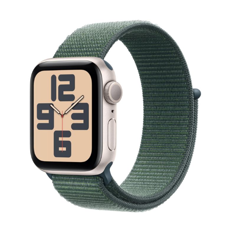 APPLE - Apple Watch SE 2024 GPS 40mm Starlight Aluminio Loop Band Verde.