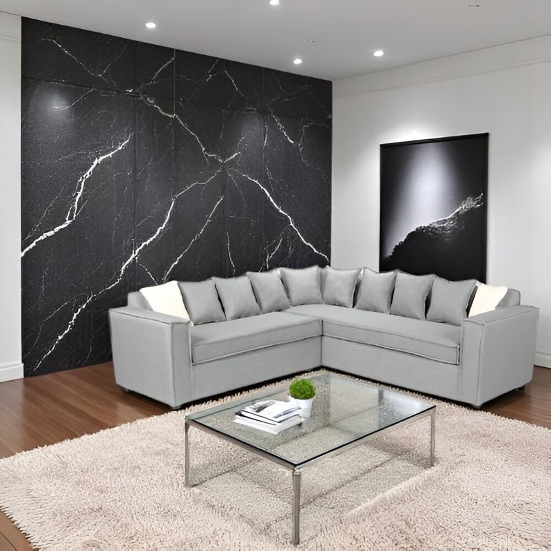 SITIAL HOME - SECCIONAL EMILIA GRIS CON RESORTES POCKET