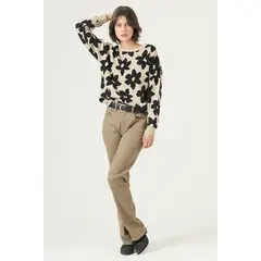 PRIVILEGE - Jeans flare verde militar 2618