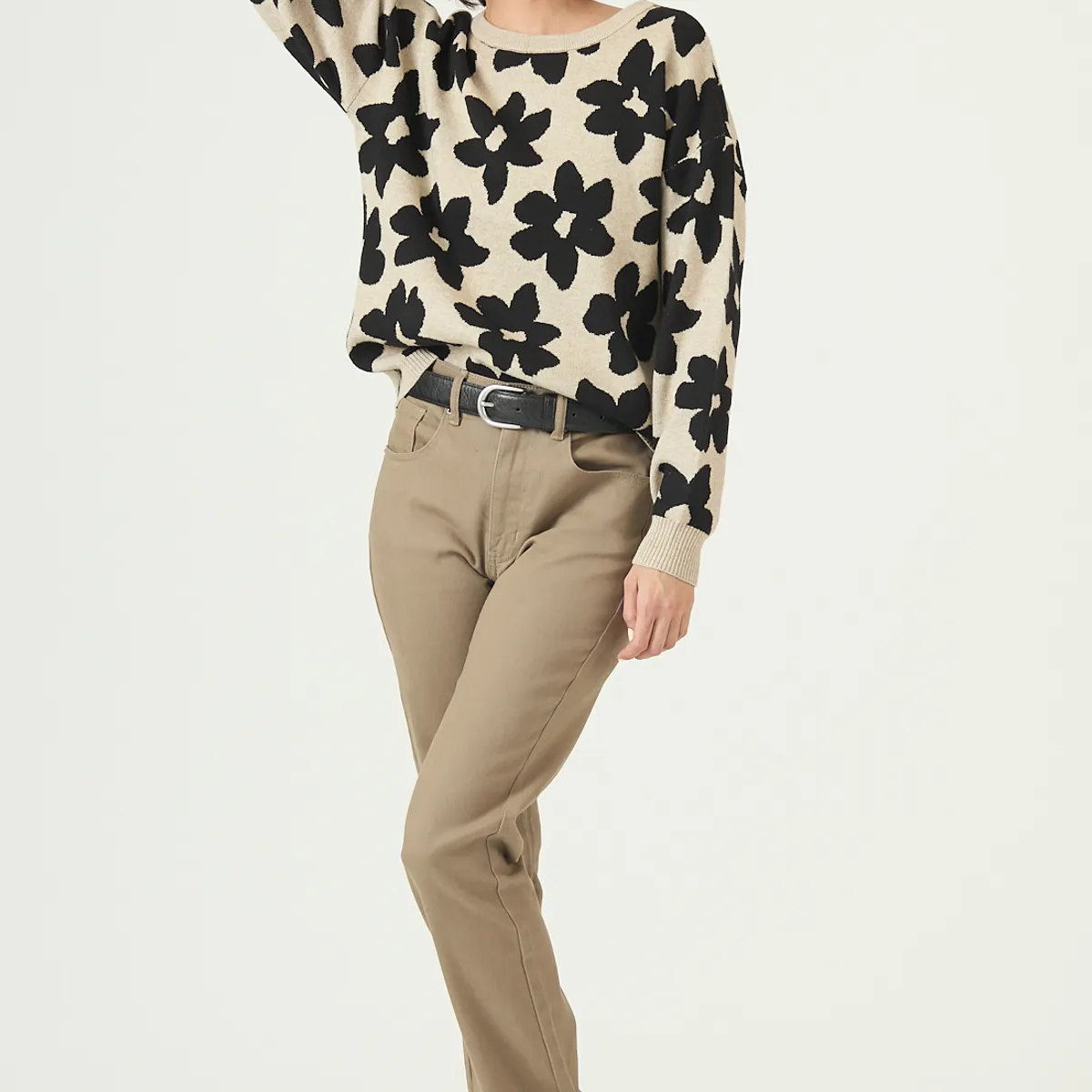 PRIVILEGE - Jeans flare verde militar 2618