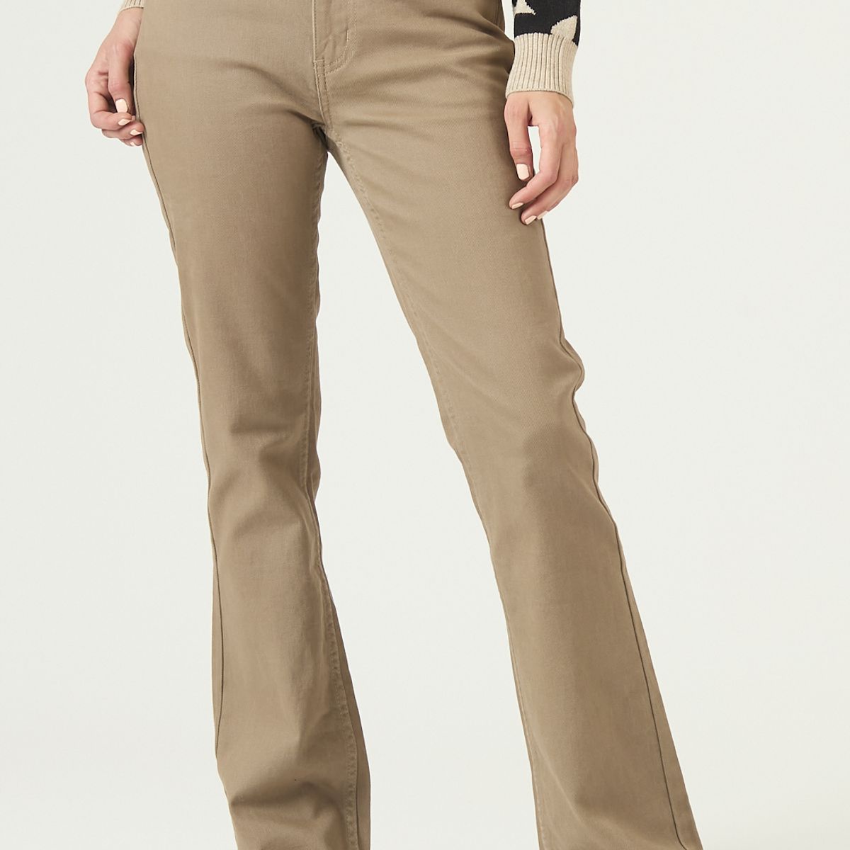 PRIVILEGE - Jeans flare verde militar 2618