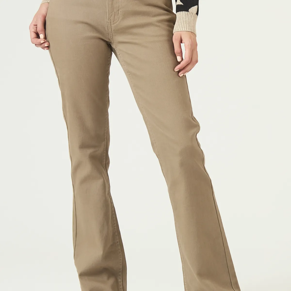 PRIVILEGE - Jeans flare verde militar 2618