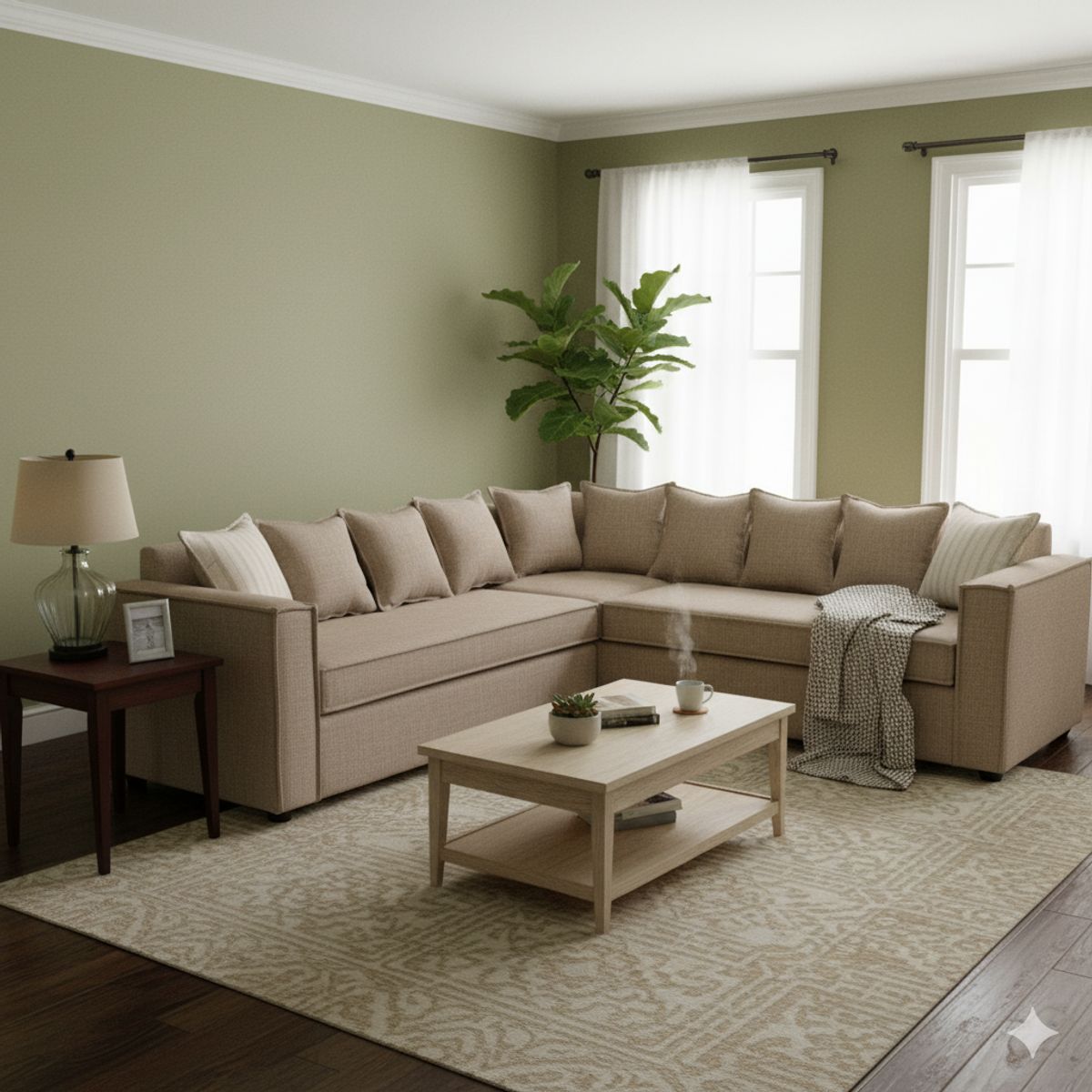 SITIAL HOME - Seccional Emilia beige claro Con tecnologia Resortes Full Comfort Plus