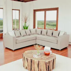 SITIAL HOME - SECCIONAL EMILIA BEIGE CON RESORTES FULL COMFORT PLUS