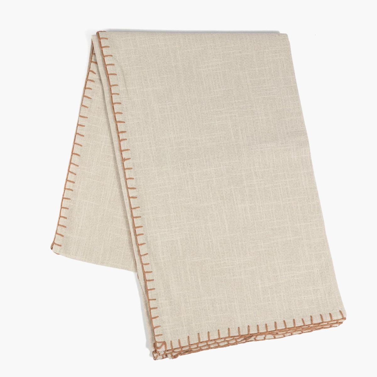 LOUNGE - Manta Algodón Diseño Bordes Beige LOUNGE