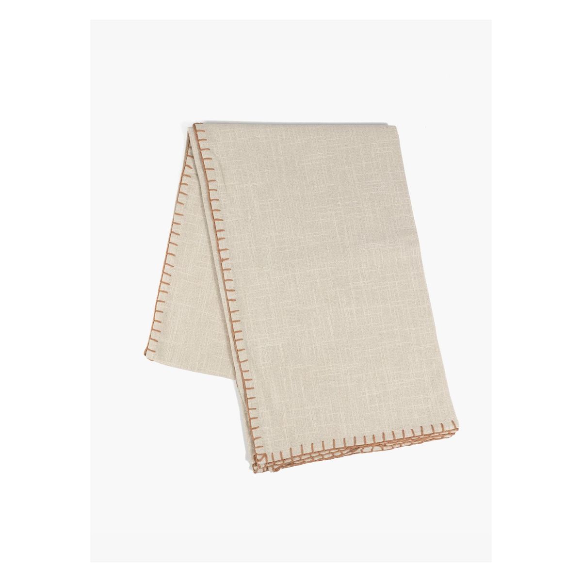 LOUNGE - Manta Algodón Diseño Bordes Beige LOUNGE