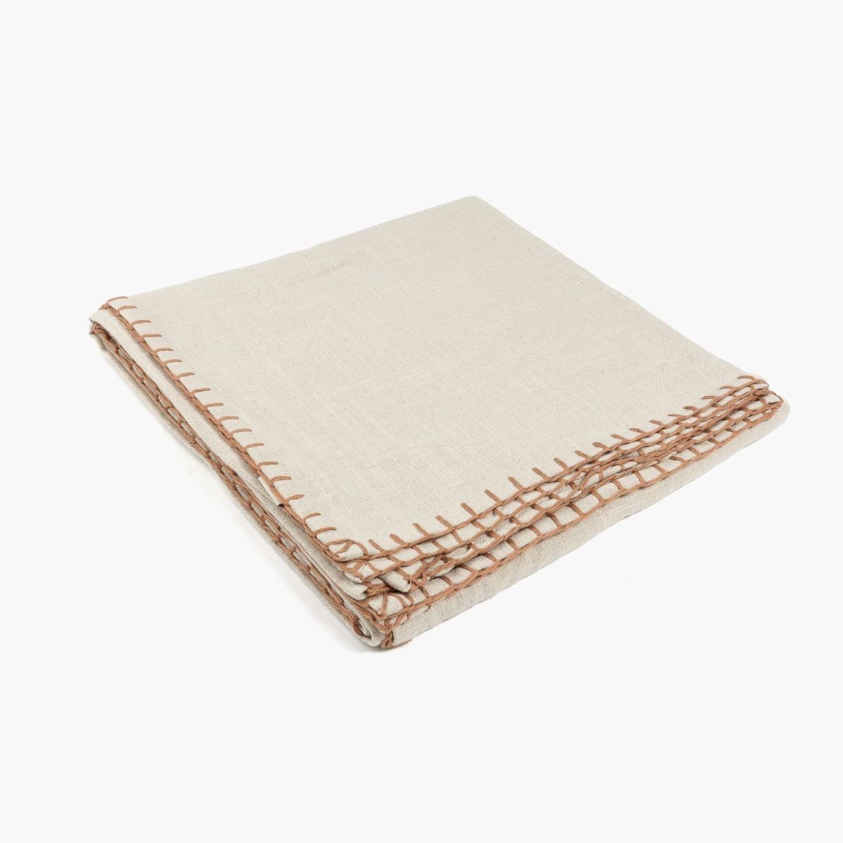 LOUNGE - Manta Algodón Diseño Bordes Beige LOUNGE