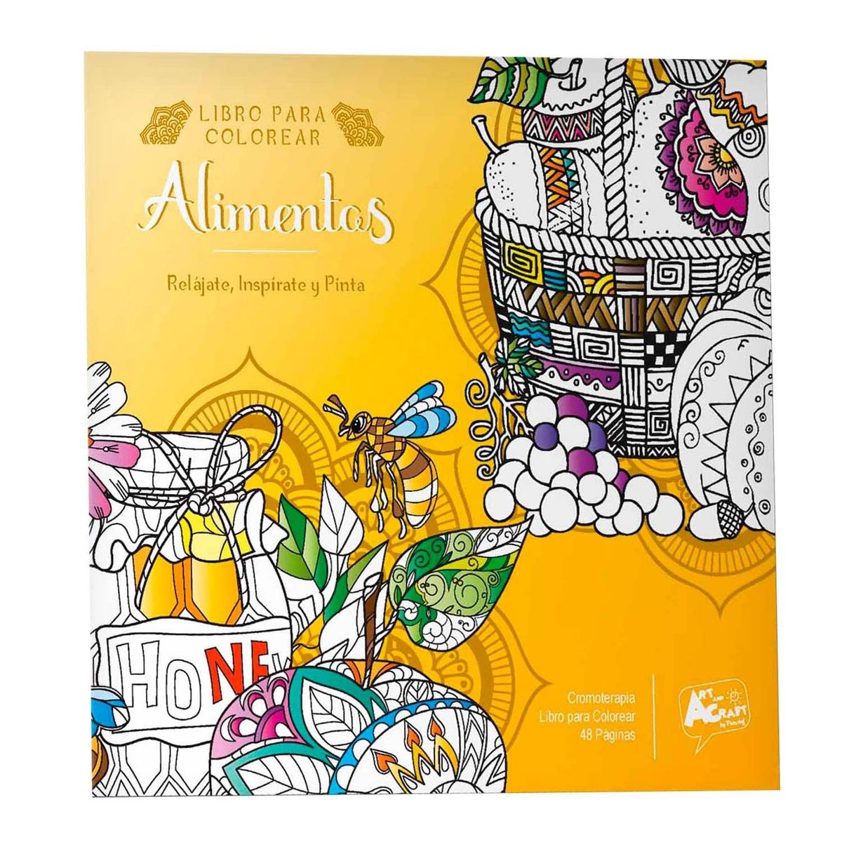 GENERICO - Art and Craft Libro para Colorear Alimentos 48 Páginas