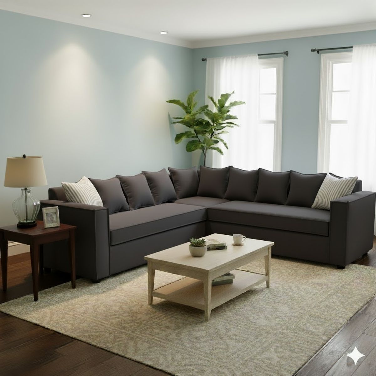 SITIAL HOME - Secccional Emilia 6 cuerpos marengo resortes pocket full comfort plus