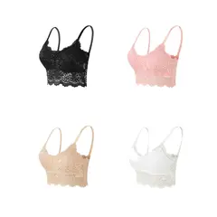 TIOZONEY - Pack 4 Sostenes Push Up Encaje Con Soft Microfibra Mujer Sexy