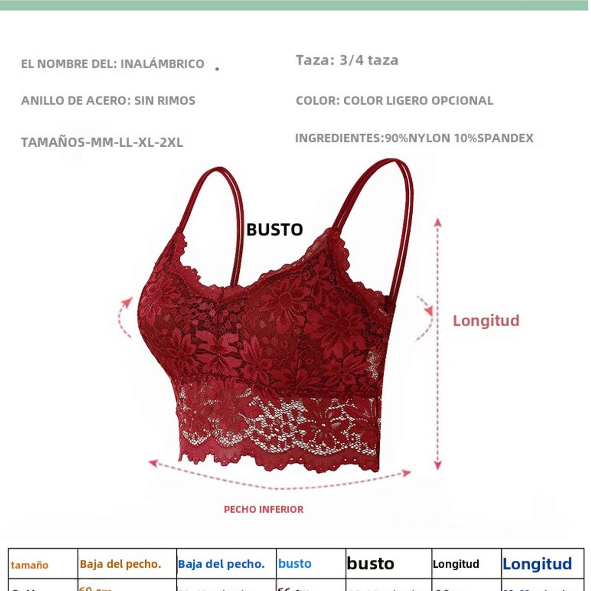 TIOZONEY - Pack 4 Sostenes Push Up Encaje Con Soft Microfibra Mujer Sexy