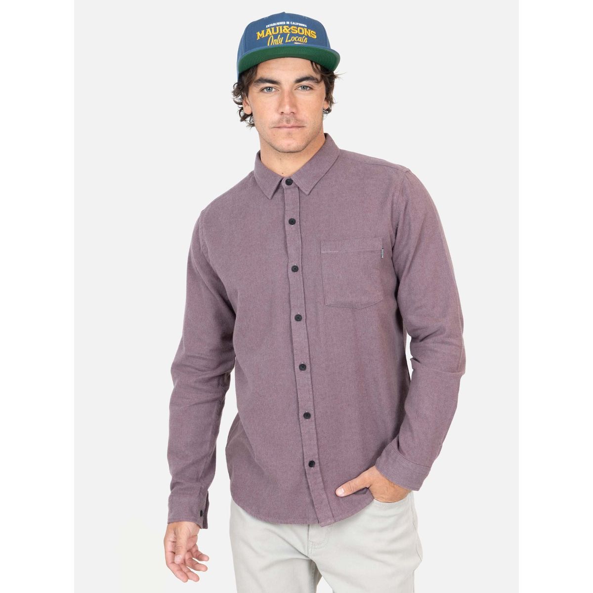 MAUI AND SONS - Camisa Lly Ma Burdeo Hombre Maui And Sons - Burdeos