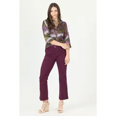 PRIVILEGE - Jeans flare burdeo 2287 - Burdeos