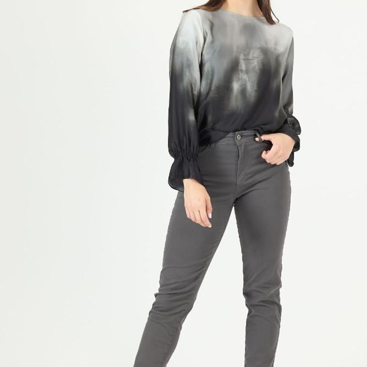 PRIVILEGE - Jeans slim fit gris 2289