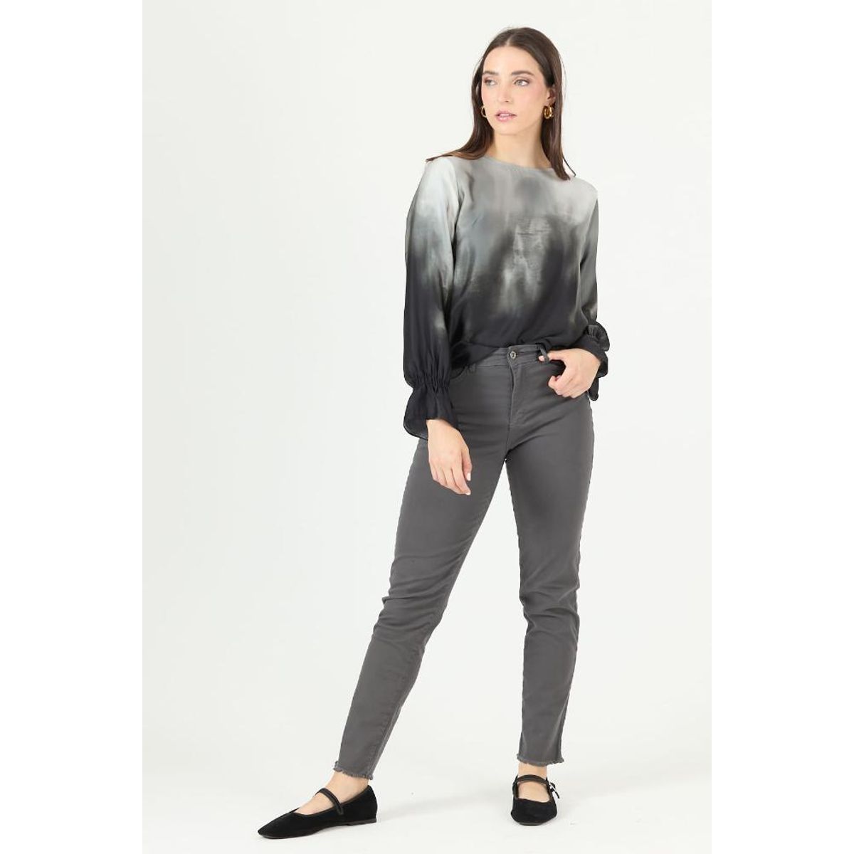 PRIVILEGE - Jeans slim fit gris 2289