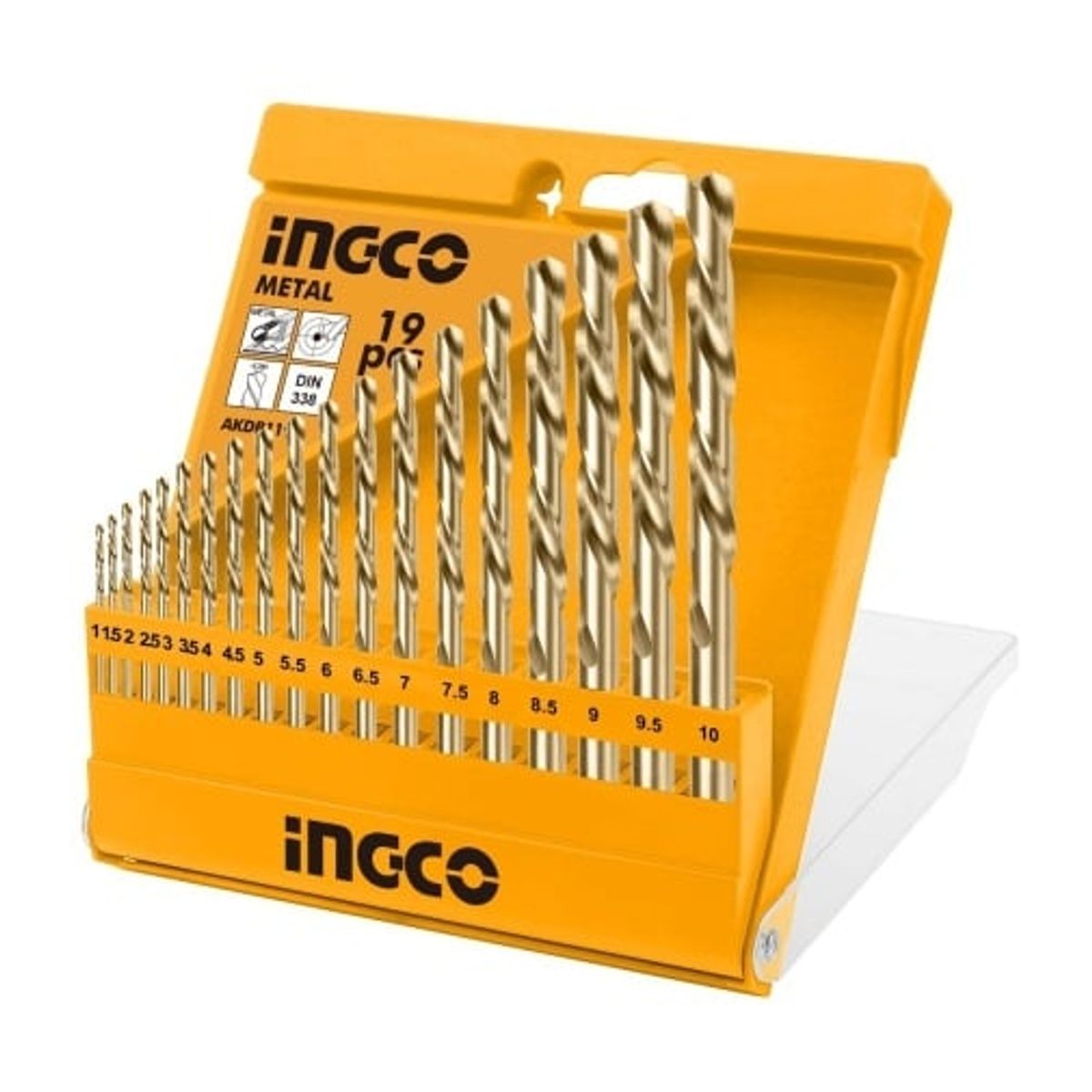 INGCO - Set Brocas Para Metal 19 Piezas 1-10Mm  Ingco Akdb1195