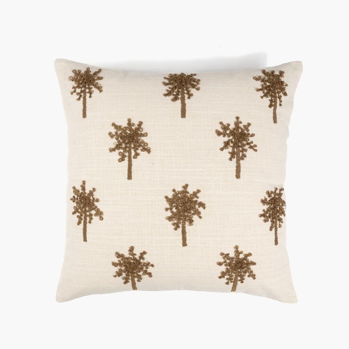 LOUNGE - Cojín Algodón Palmeras Bordadas Beige 45 x 45 cm LOUNGE