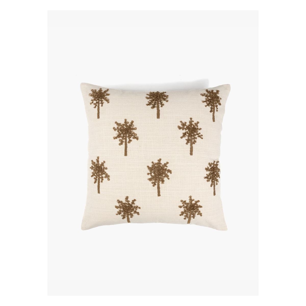 LOUNGE - Cojín Algodón Palmeras Bordadas Beige 45 x 45 cm LOUNGE