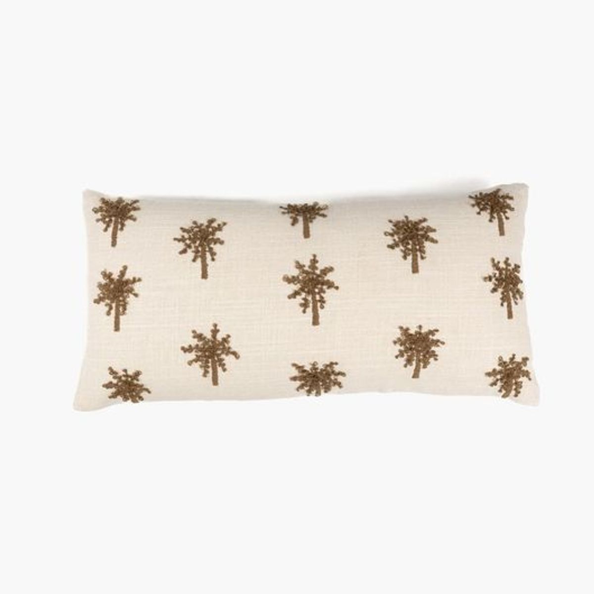 LOUNGE - Cojín Algodón Palmeras Beige 30 x 60 cm LOUNGE