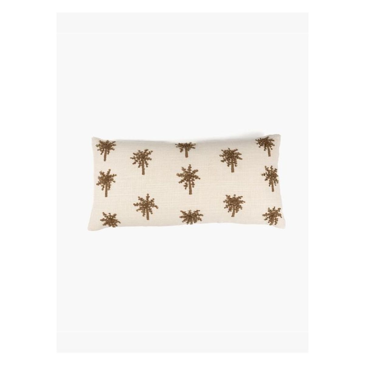 LOUNGE - Cojín Algodón Palmeras Beige 30 x 60 cm LOUNGE