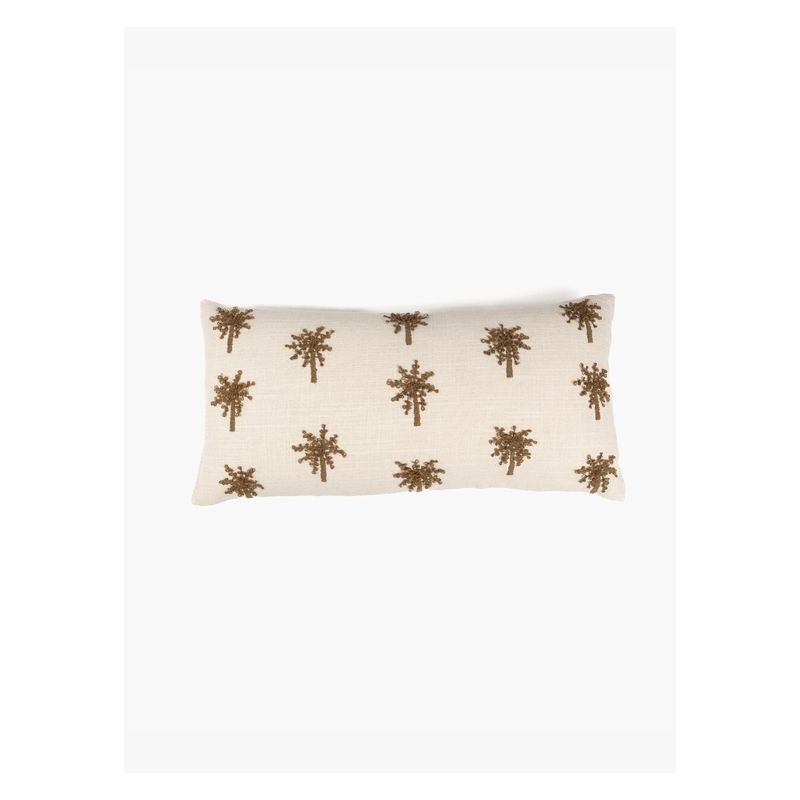 LOUNGE - Cojín Algodón Palmeras Beige LOUNGE