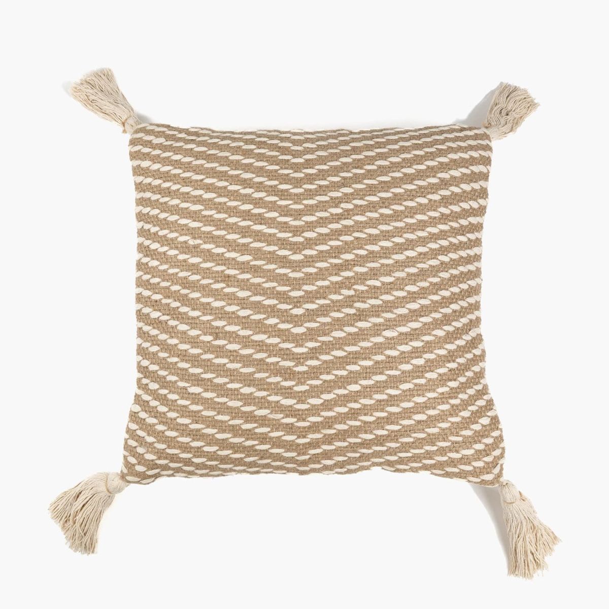 LOUNGE - Cojín Yute Bordados Café LOUNGE