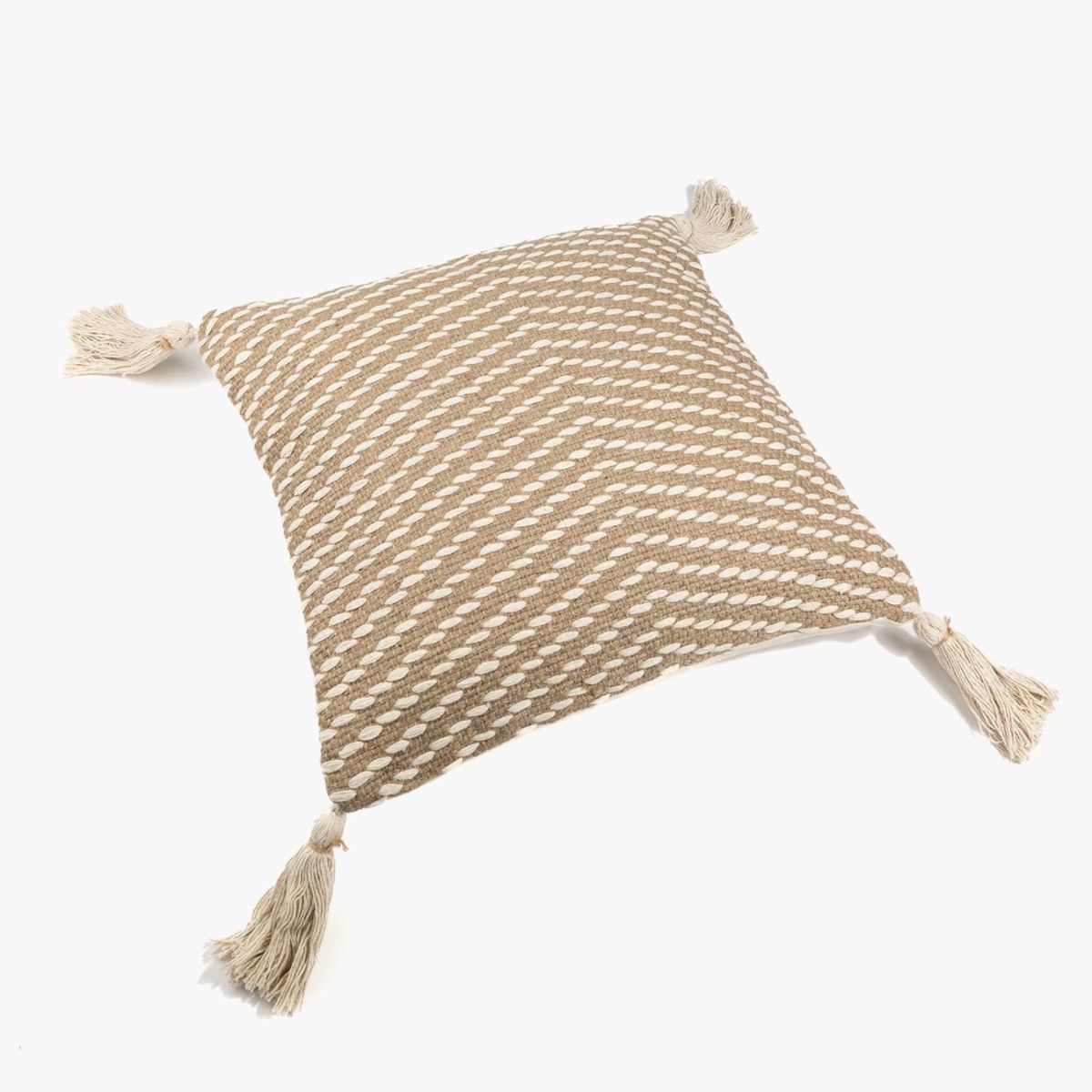 LOUNGE - Cojín Yute Bordados Café LOUNGE