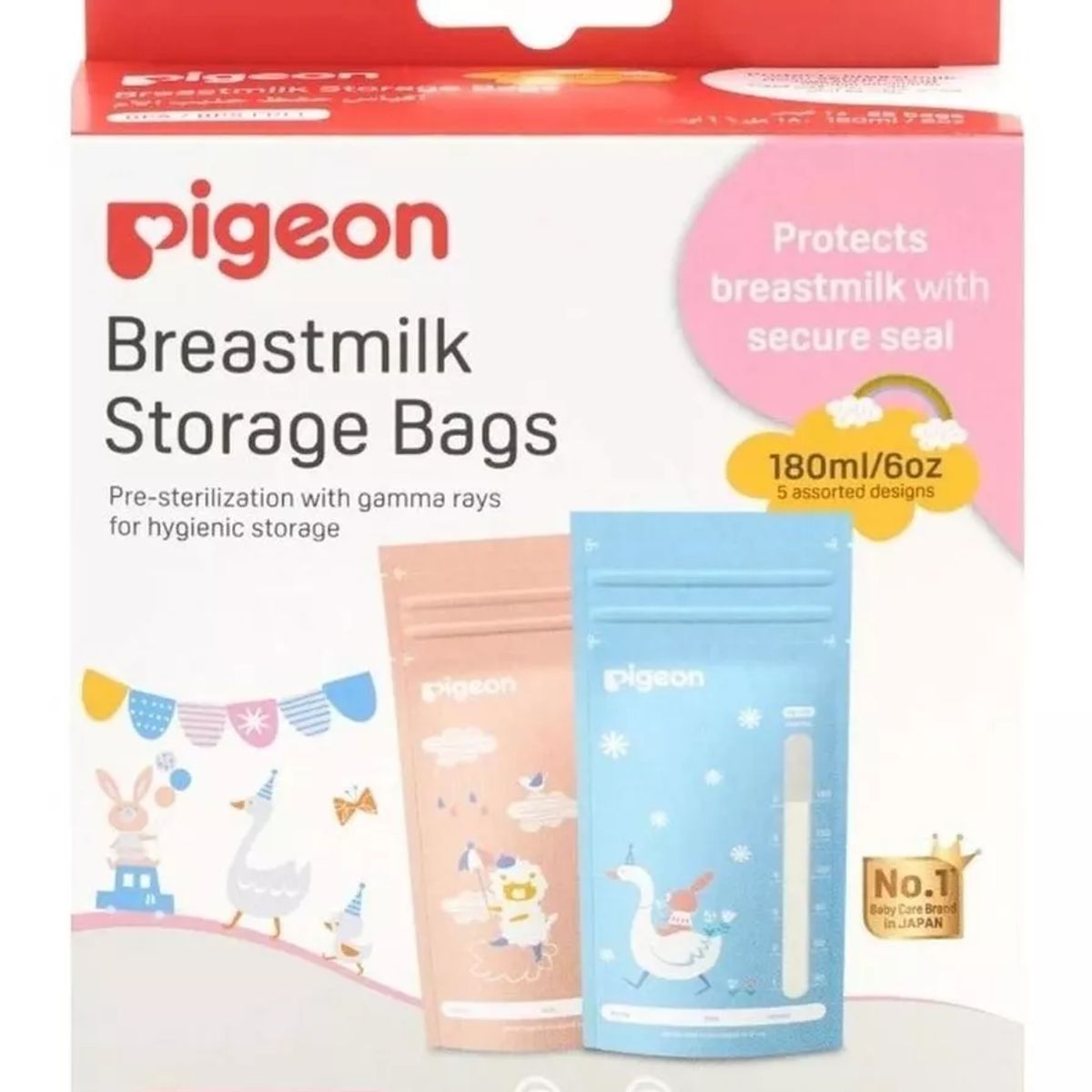 PIGEON - Bolsas Para Almacenar Leche Materna Pigeon - 180ml - 25uds