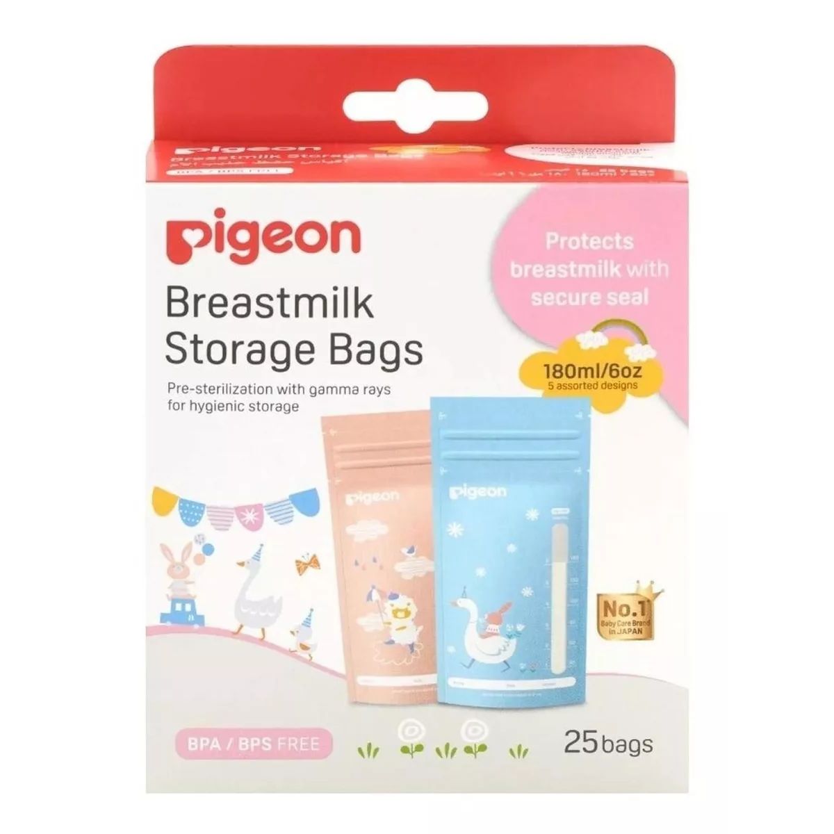 PIGEON - Bolsas Para Almacenar Leche Materna Pigeon - 180ml - 25uds