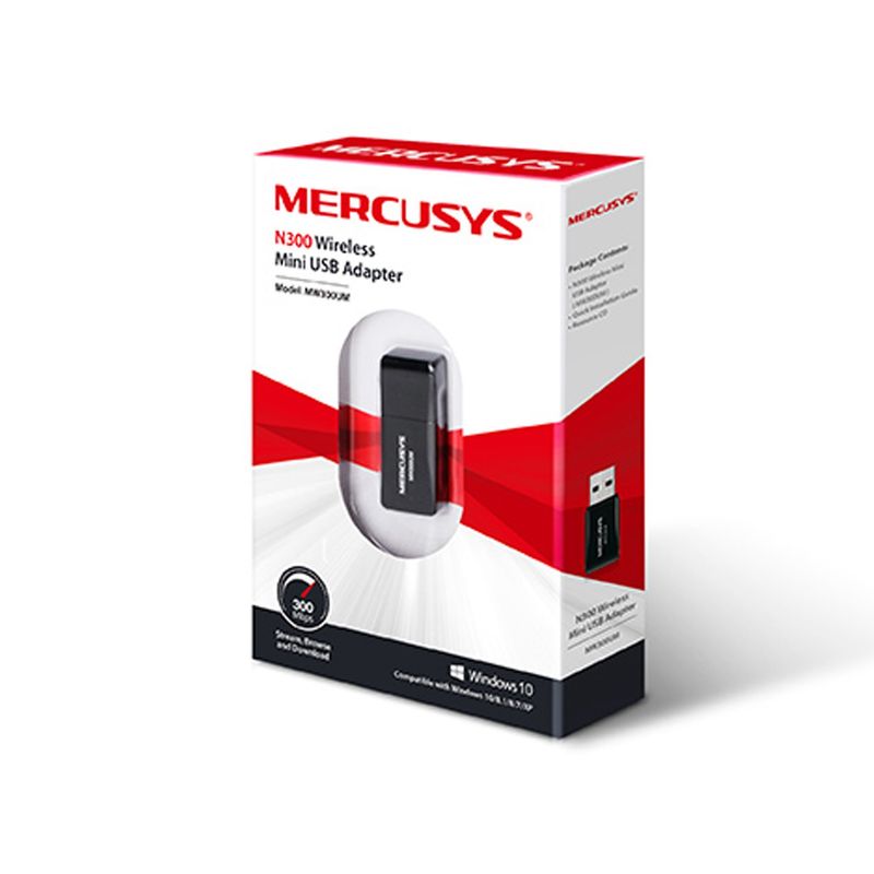 MERCUSYS - Mini Adaptador USB Inalámbrico N300Mbps MW300um Mercusys