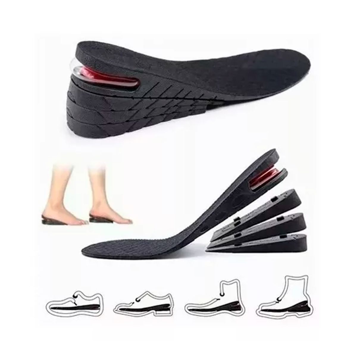 BEN BETESH - Plantillas De Altura Poliuretano Aumenta Estatura 7.5 cm