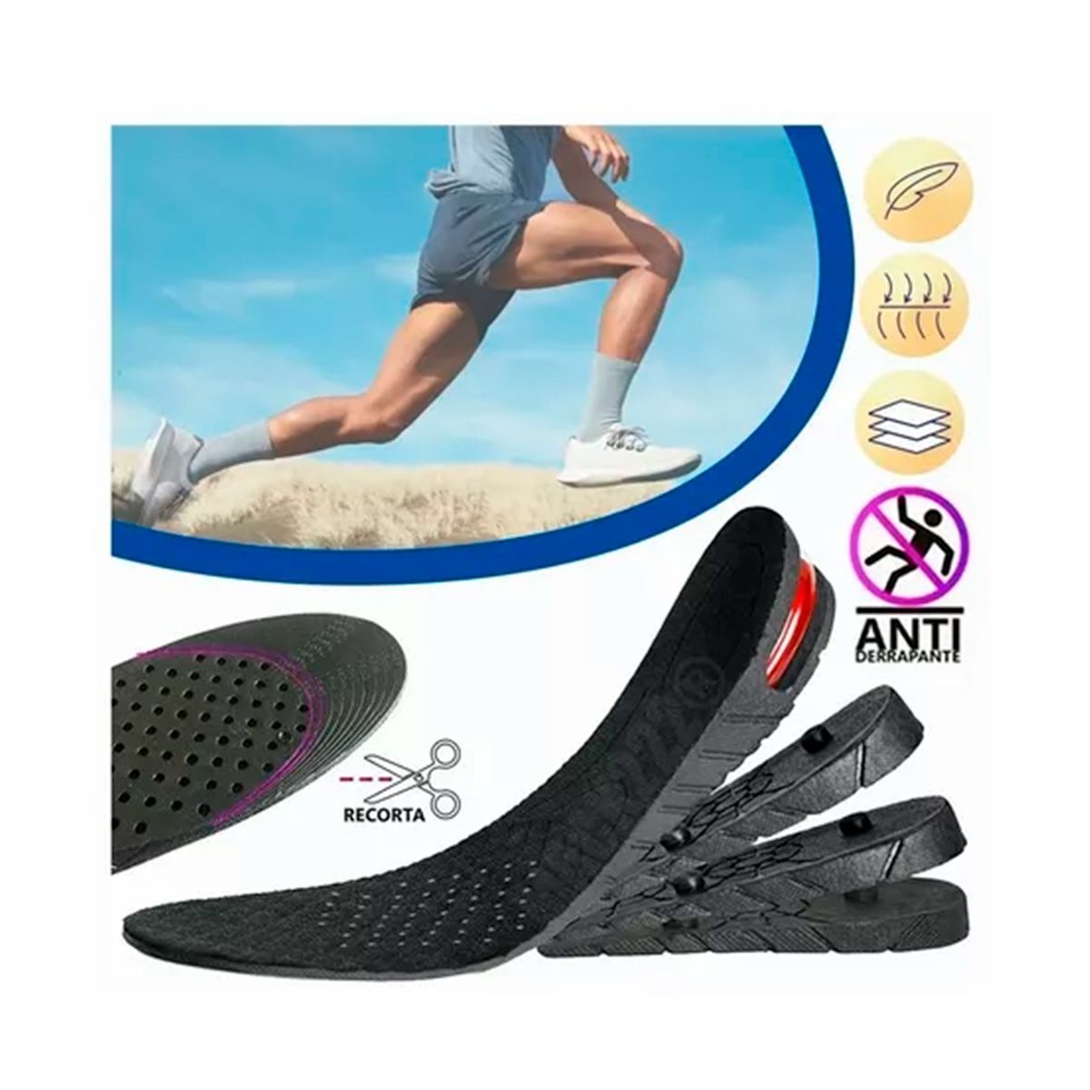 BEN BETESH - Plantillas De Altura Poliuretano Aumenta Estatura 7.5 cm