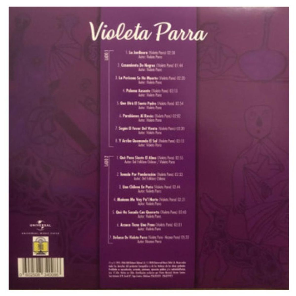 HITWAY MUSIC - VIOLETA PARRA - GRANDES EXITOS - VINILO