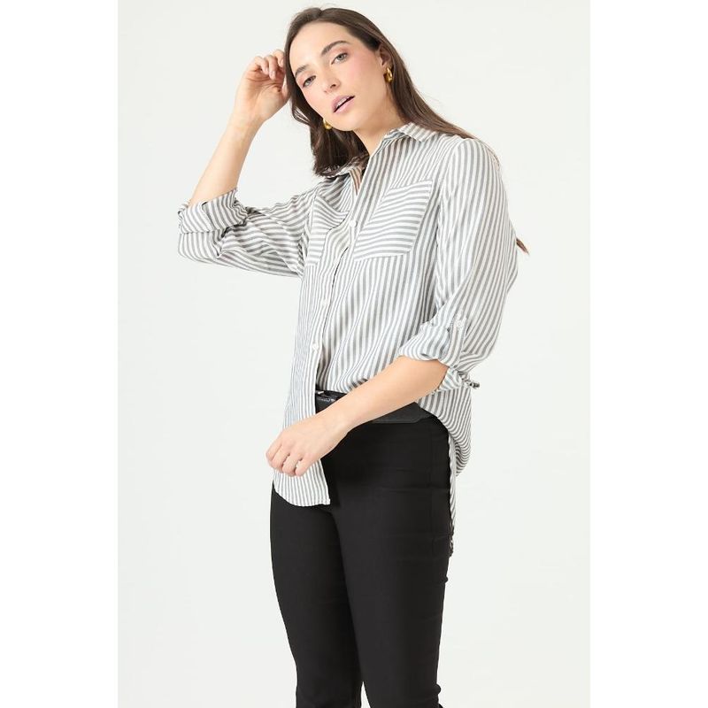 PRIVILEGE - Blusa negra rayas PRIVILEGE 2351 - Negro