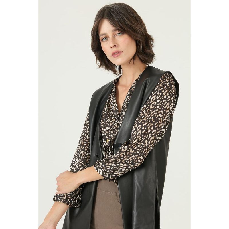 PRIVILEGE - Blusa negra estampada PRIVILEGE 2636 - Negro