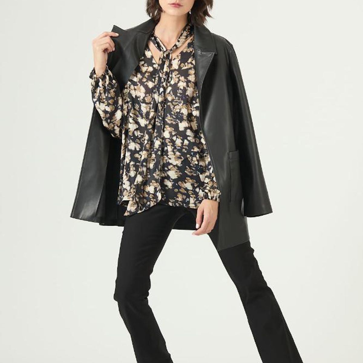 PRIVILEGE - Blusa negra estampada PRIVILEGE 2639