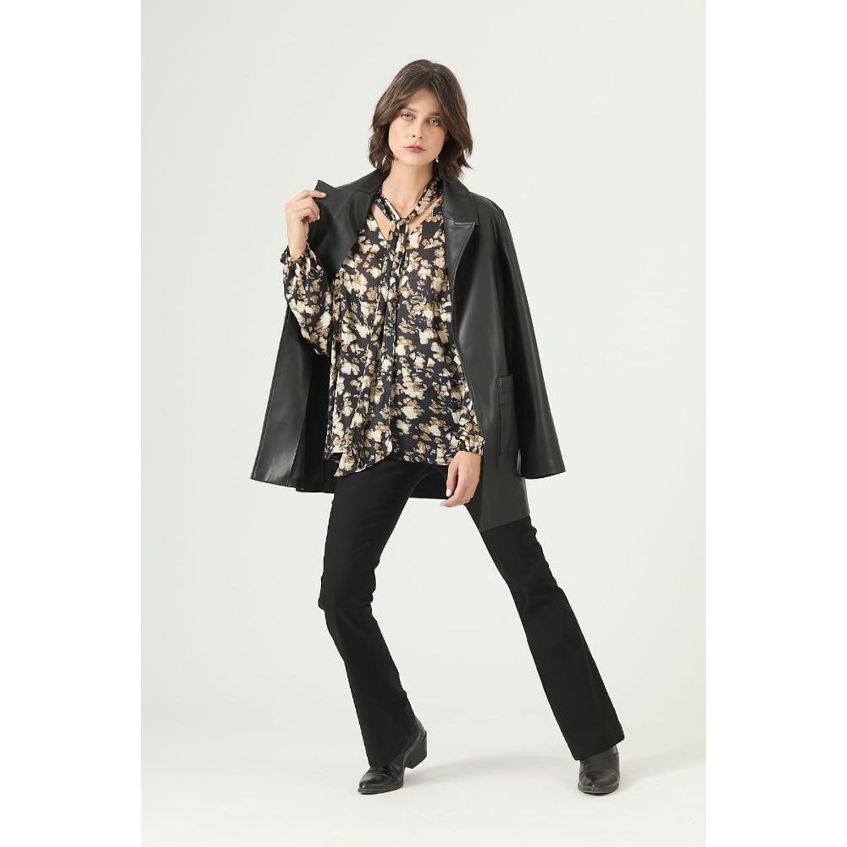 PRIVILEGE - Blusa negra estampada PRIVILEGE 2639