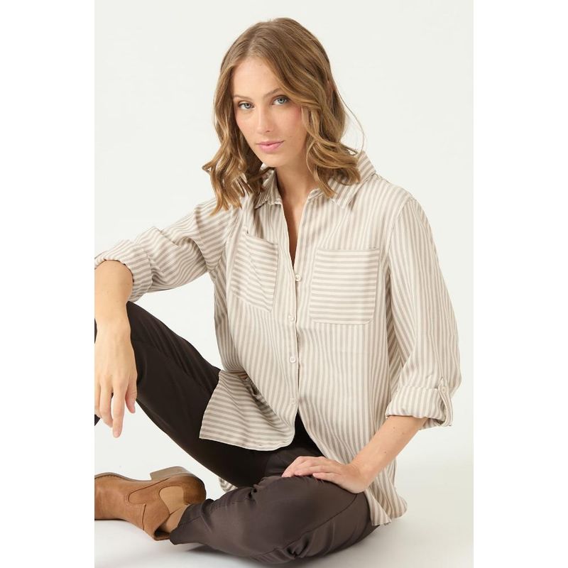 PRIVILEGE - Blusa beige rayas PRIVILEGE 2350 - Beige