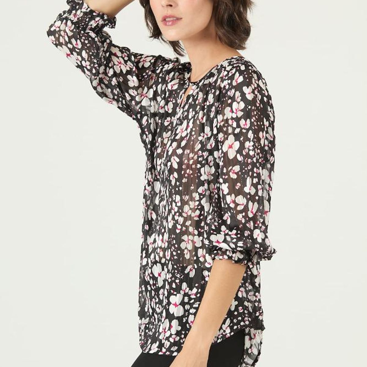 PRIVILEGE - Blusa negra estampada PRIVILEGE 2638