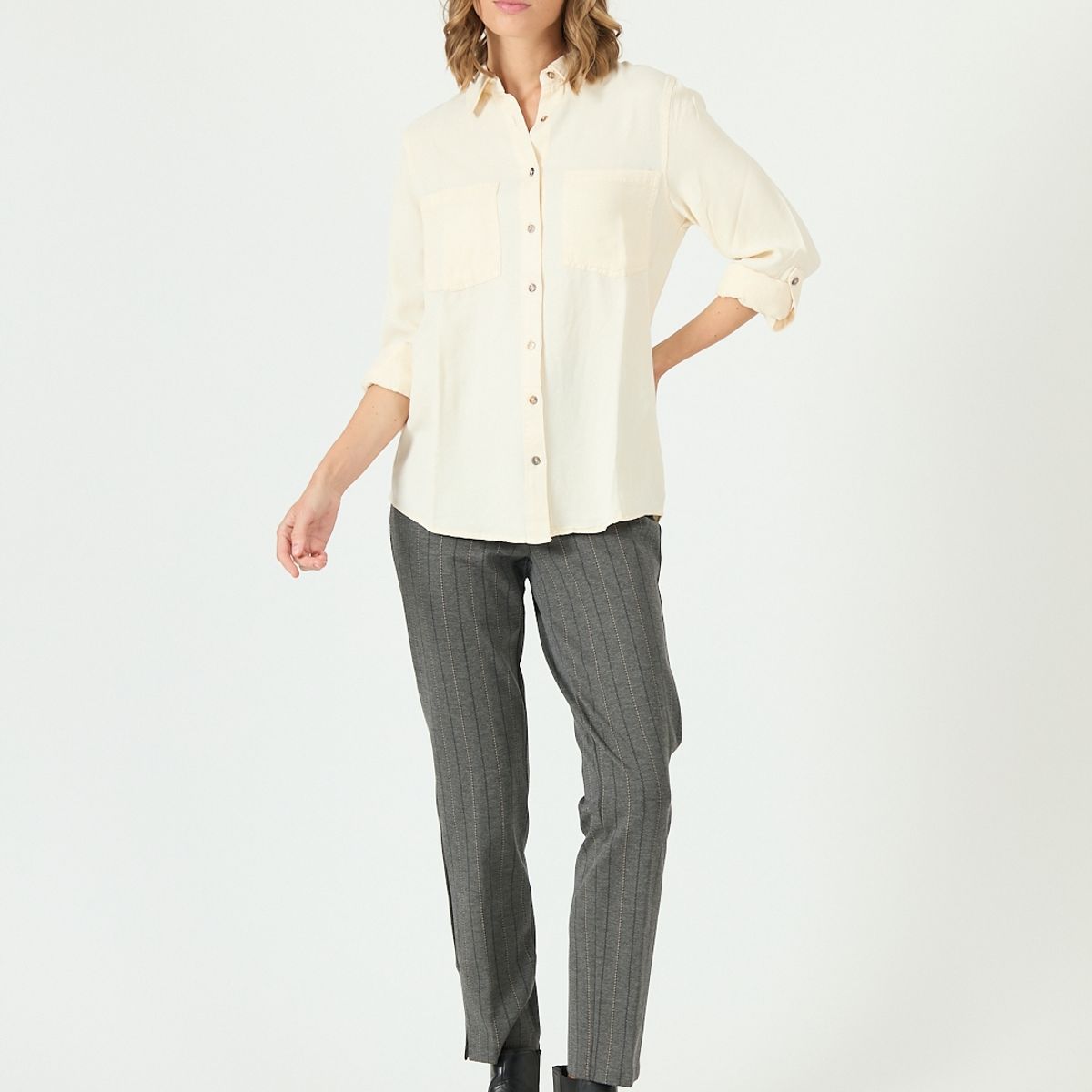 PRIVILEGE - Blusa de lyocell crudo 2176