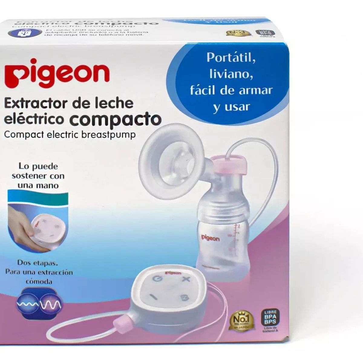 PIGEON - Extractor Leche Eléctrico Compacto Pigeon Saca Leche Materna