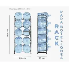 DALI - Estante Organizador Rack 10 Botellones Bidones Agua 20lts